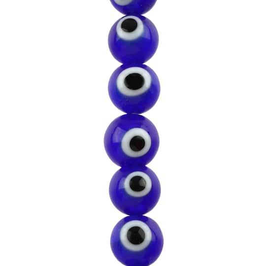 Lampwork Glass Round Evil Eye Beads, 8mm by Bead Landing&#x2122;